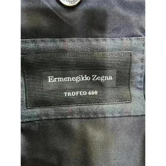 Ermenegildo Zegna Mila Trofeo 600 Blazer Mens 7-54L Gray Wool Silk Checkered - Picture 3 of 6